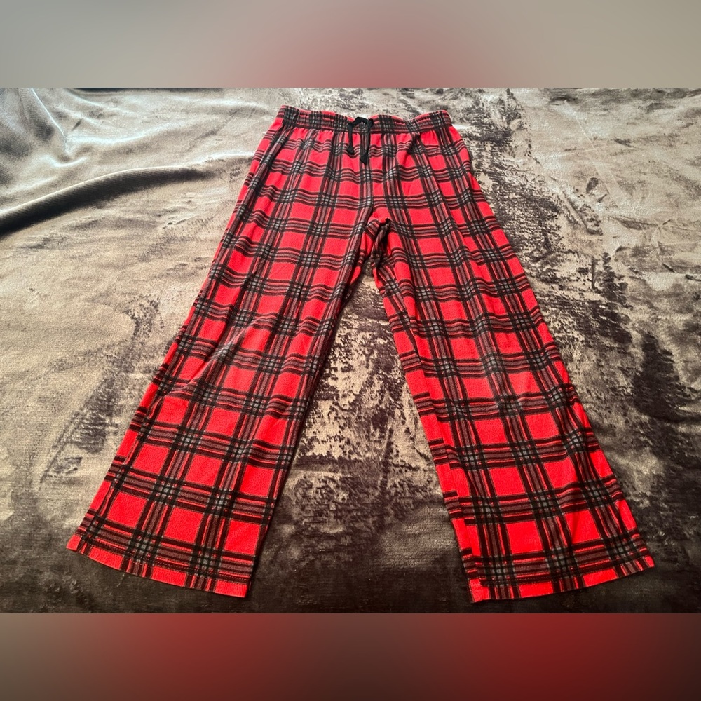 Arizona Jeans Company Red Black Pajamas Pants 100% Polyester Size M 10/12 (boy)